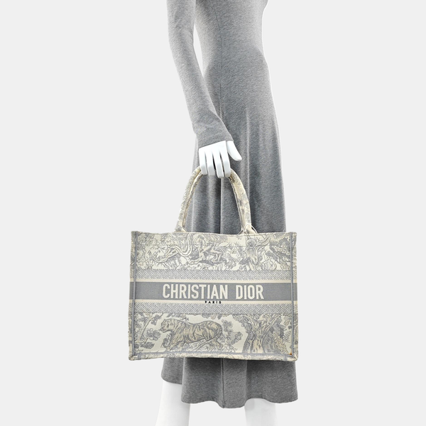 Bolso Tote Mediano Lona Gris