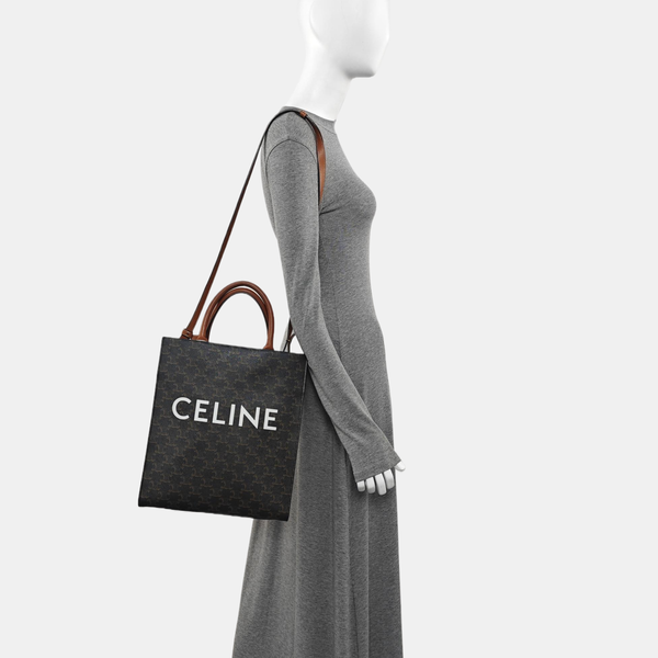 CABAS CELINE Small Coated Canvas Brown