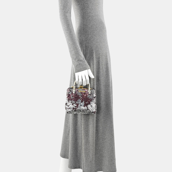 Special Material Top Handle Bag Silver