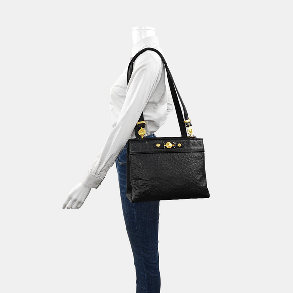 Ostrich Shoulder Bag Black