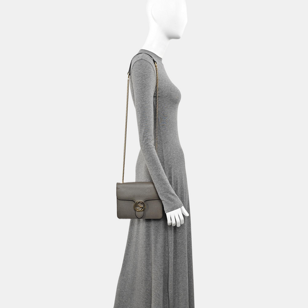 Interlocking G Small Calfskin Gray