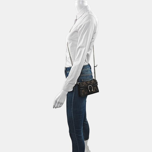 Dionysus Super Mini Monogram Denim Black