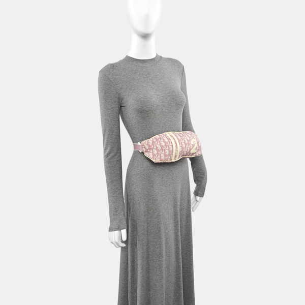 Oblique Fabric Belt Bag Pink
