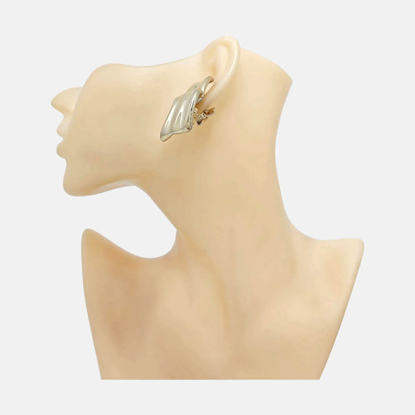 Metal Gold Clip On Earrings