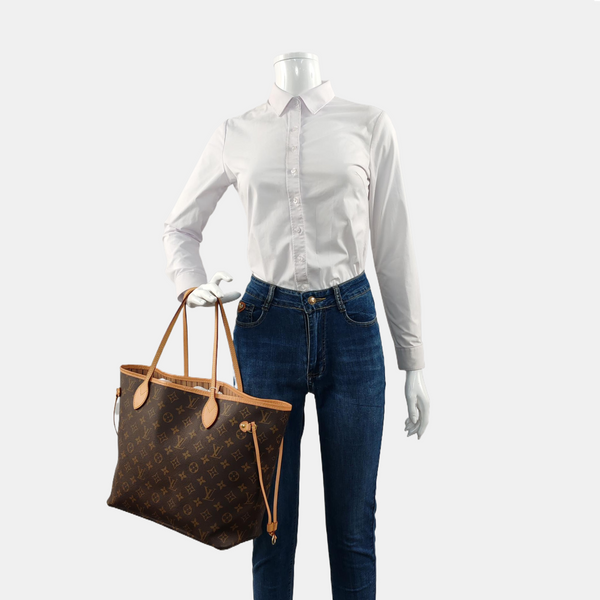 NEVERFULL MM Monogram Coated Canvas Brown