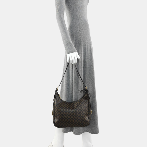Coated Canvas Shoulder Bag Black