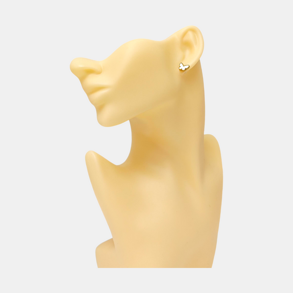 Sweet Alhambra 18k Gold White Stud Earrings