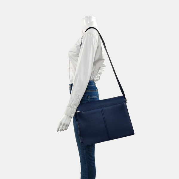 Calfskin Shoulder Bag Blue