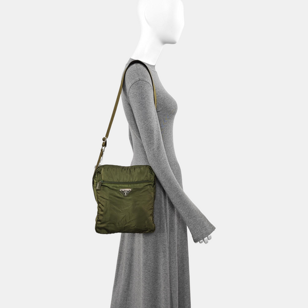 Nylon Shoulder Bag Green