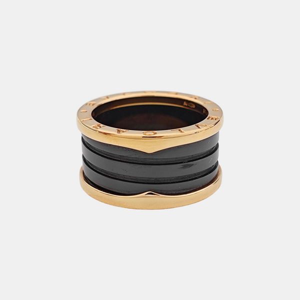B.ZERO1 18k Rose Gold Black Ring EU 58