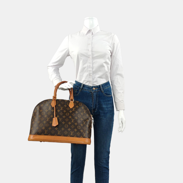 ALMA GM Monogram Coated Canvas Brown