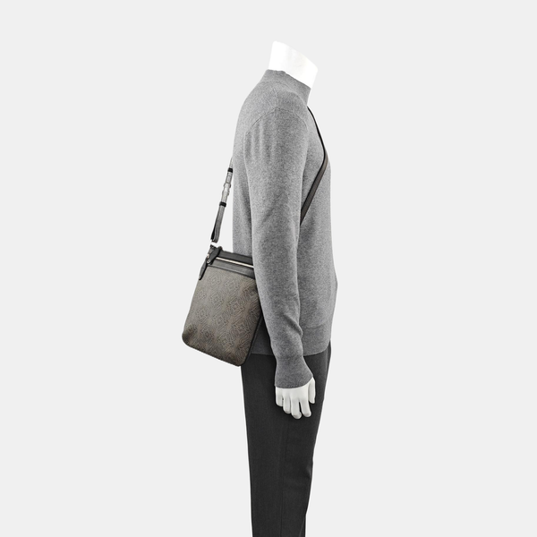 Coated Canvas Shoulder Bag Gray