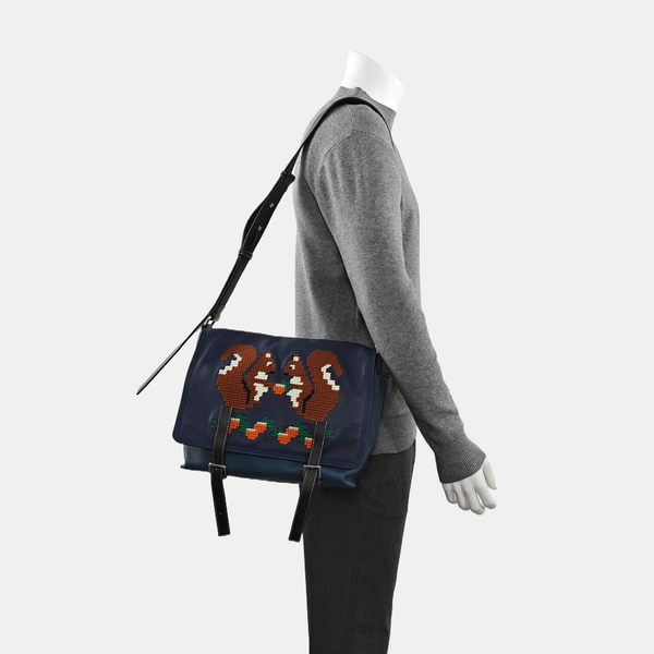 Calfskin Crossbody Bag Blue