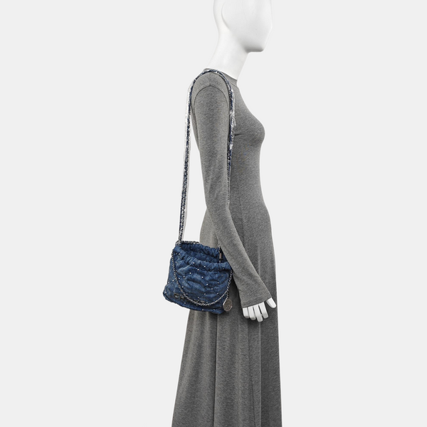 CHANEL 22 Mini Quilted Denim Blue