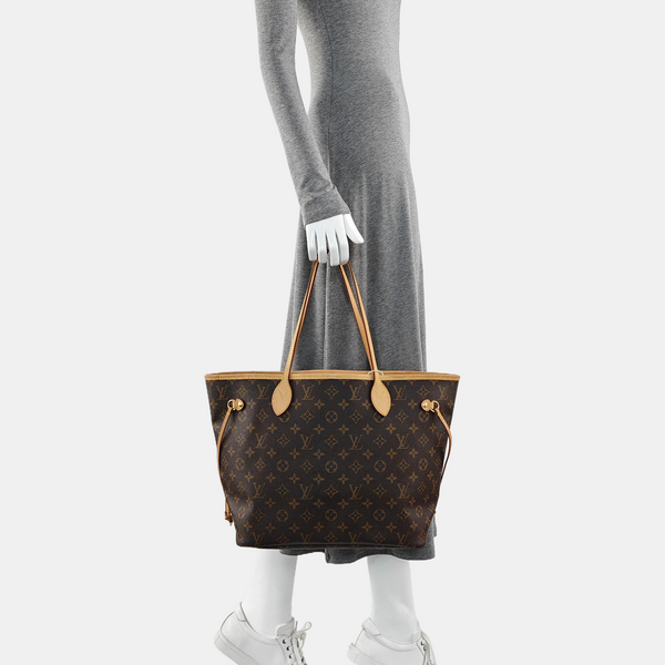 NEVERFULL MM Monogram Coated Canvas Brown