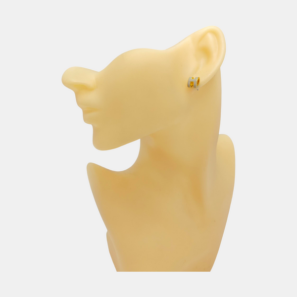 Pop H Metal Gold Stud Earrings