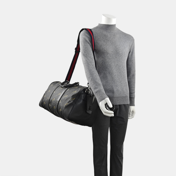 Monogram Coated Canvas Shoulder Bag Black