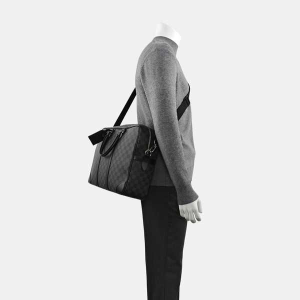 Damier Graphite Coated Canvas Shoulder Bag Gray