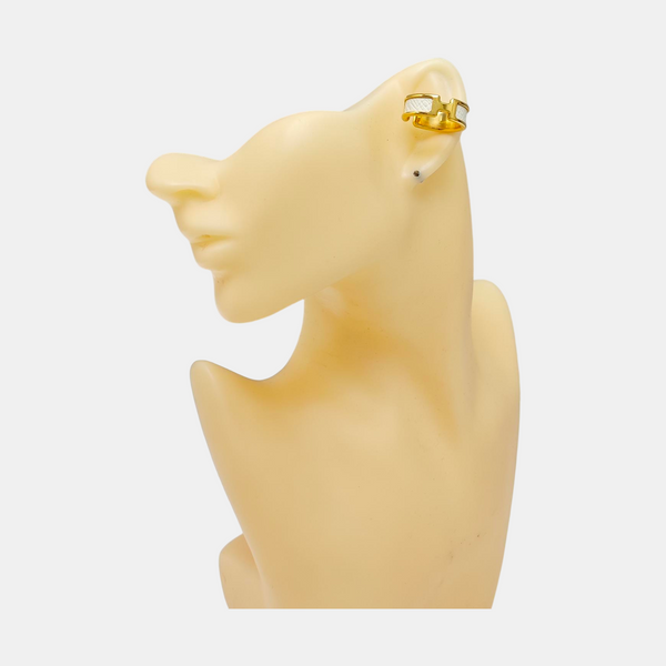 Olympe Calfskin White Clip On Earrings