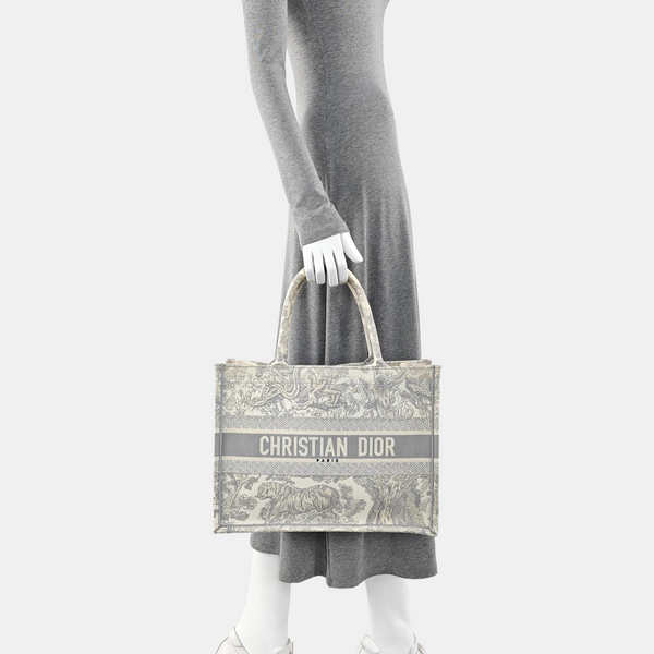 Book Tote Medium Canvas Gray