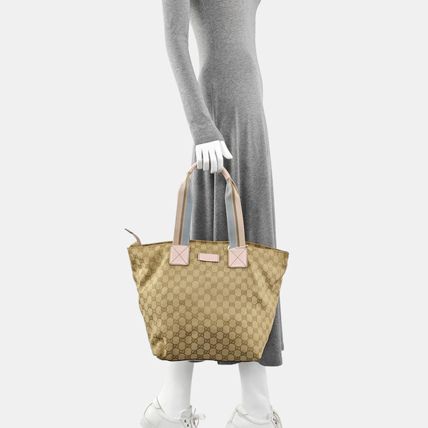 Monogram Canvas Tote Bag Brown