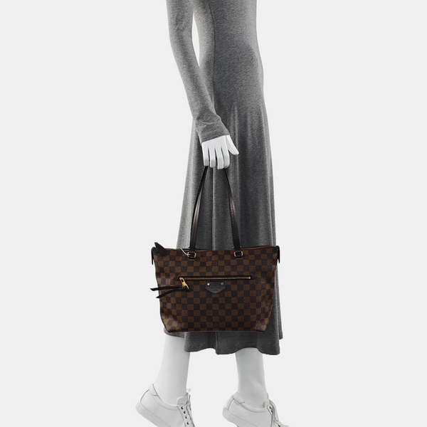 IENA MM Damier Ebene Coated Canvas Brown