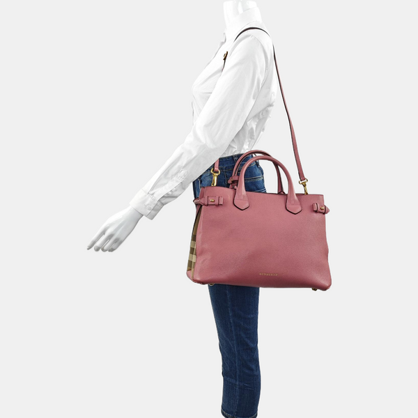 The Banner Medium Calfskin Pink