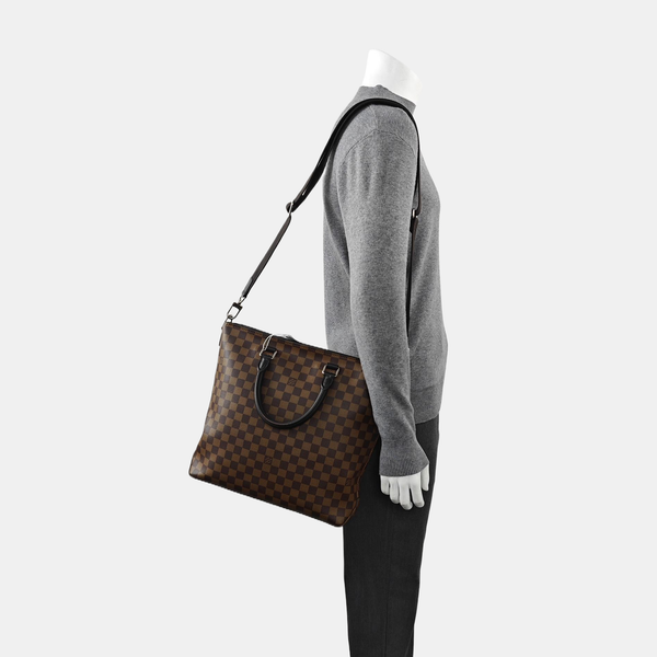Damier Ebene Coated Canvas Tote Bag Brown