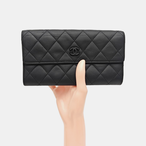CLASSIC FLAP Mini Quilted Lambskin Black Wallet