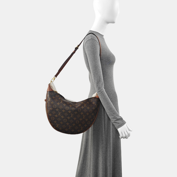 LOOP HOBO Monogram Coated Canvas Brown