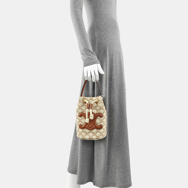 Fabric Bucket Bag Brown