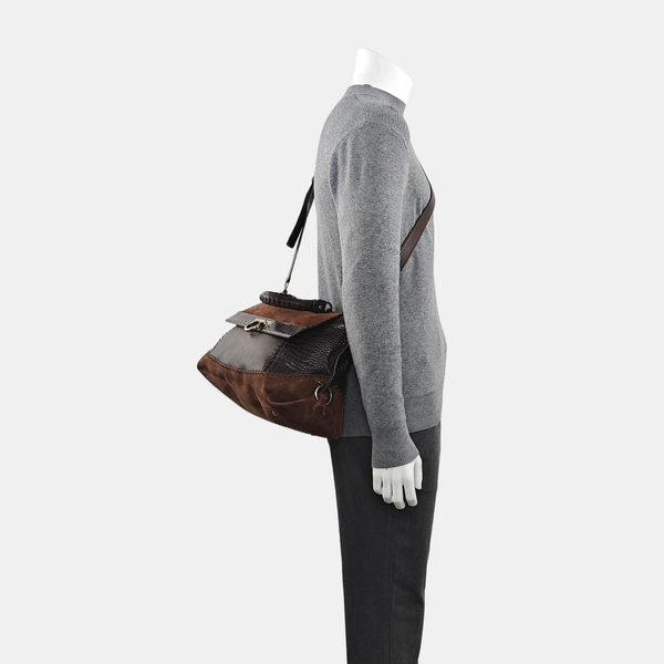 Calfskin Shoulder Bag Brown