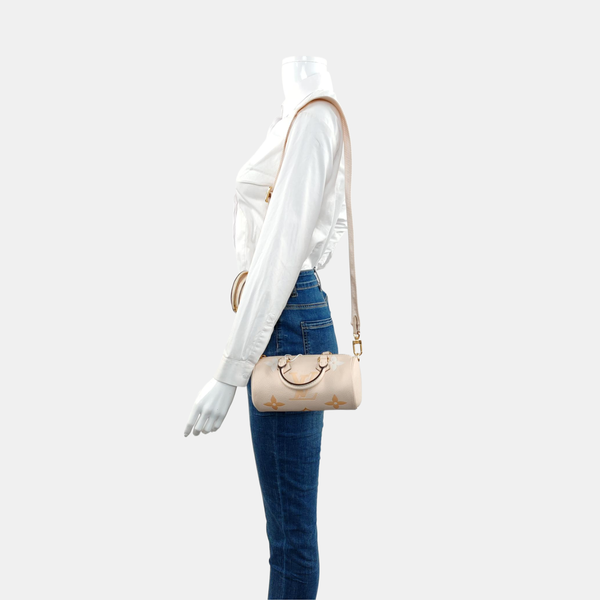 PAPILLON BB Monogram Calfskin Beige