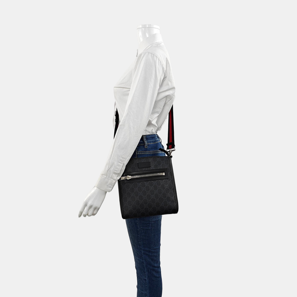 GG Imprime Small Monogram Coated Canvas Black