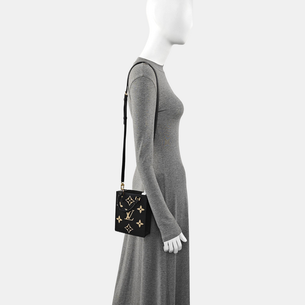 SAC PLAT Mini Monogram Calfskin Black