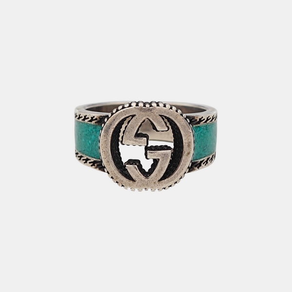 Interlocking G 925 Sterling Silver Ring HK 18