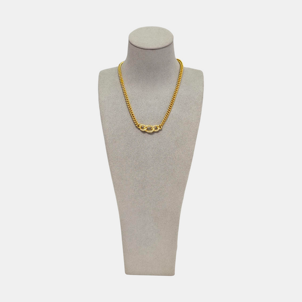 Twist Round Metal Gold Necklace