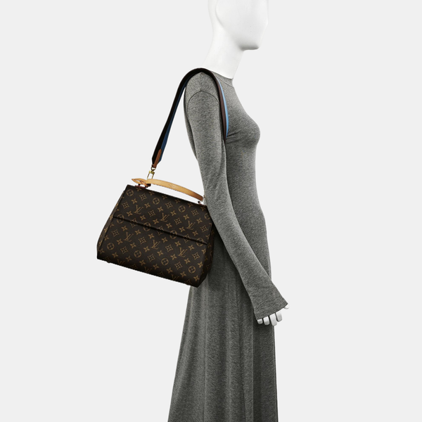 CLUNY MM Monogram Coated Canvas Brown