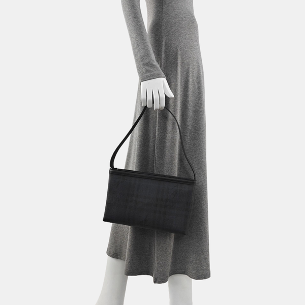 Coated Canvas Shoulder Bag Blue
