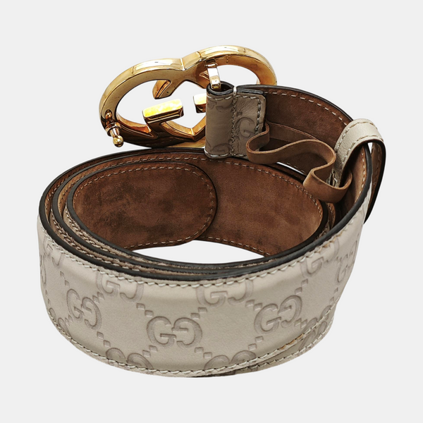 Leather Belt White