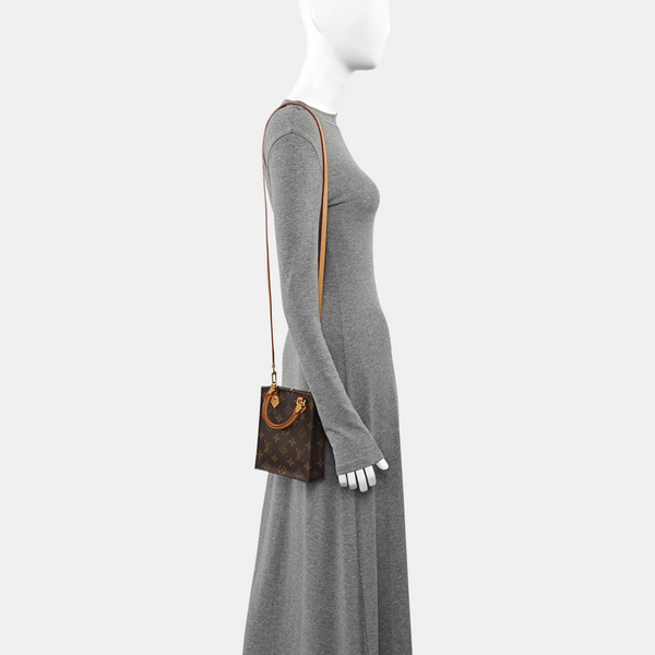 SAC PLAT Mini Monogram Coated Canvas Brown