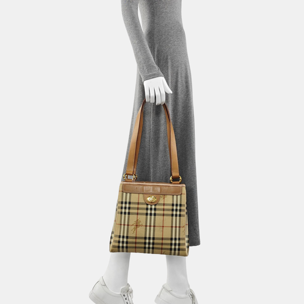 Coated Canvas Tote Bag Brown
