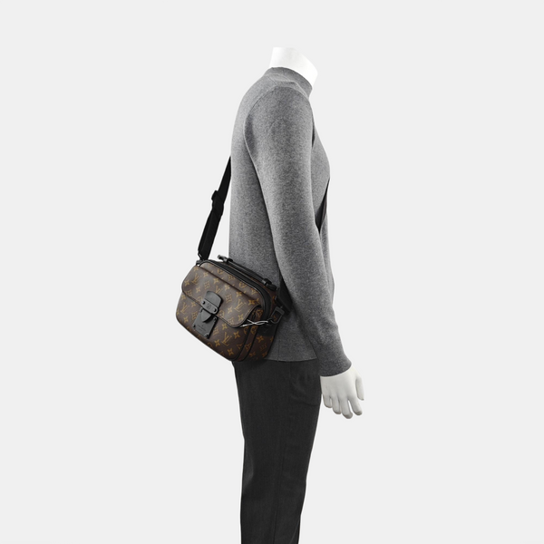 S LOCK Monogram Coated Canvas Brown