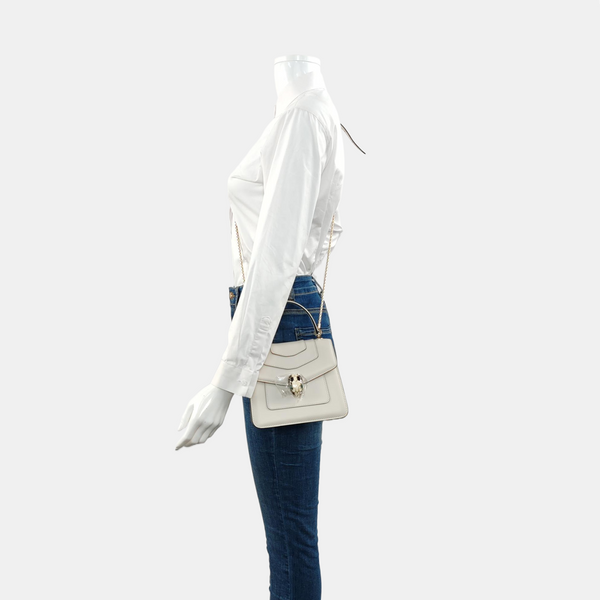 SERPENTI FOREVER Small Calfskin White