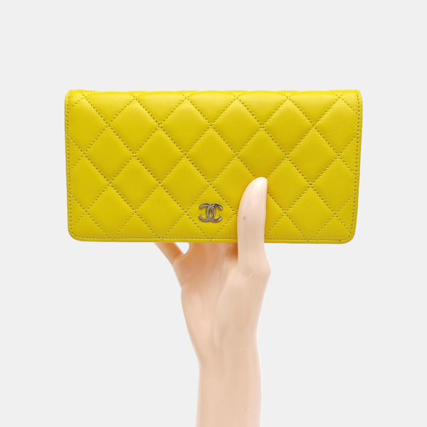 Quilted Lambskin Wallet Yellow