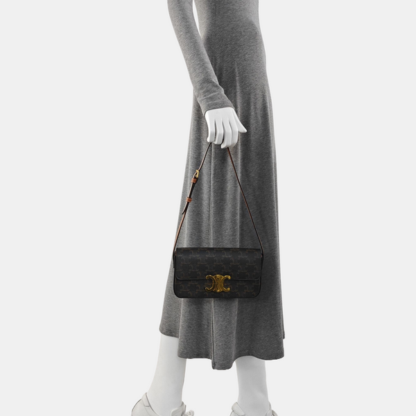 TRIOMPHE Small Coated Canvas Brown