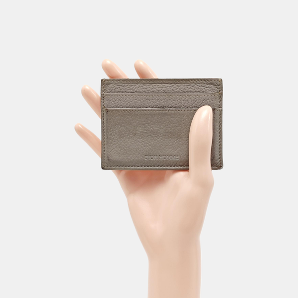 Leather Card Holder Gray