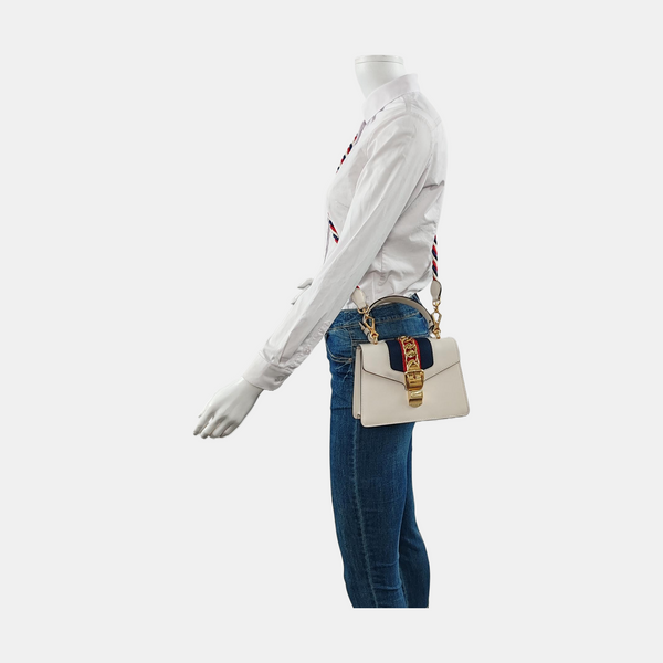 Sylvie Mini Calfskin White