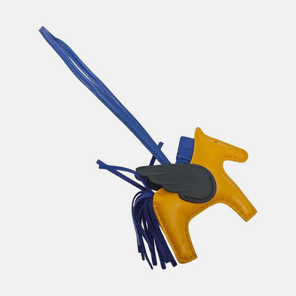 Leather Bag Charm Blue