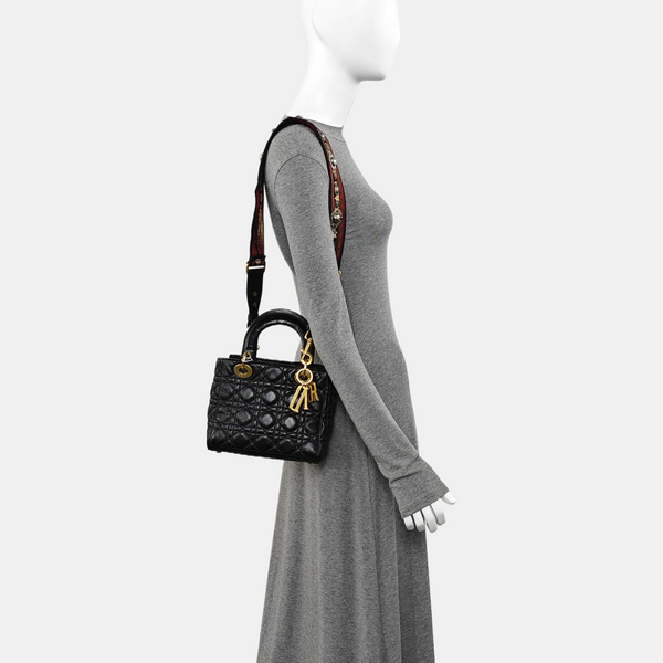 Lady Dior Small Cannage Lambskin Black